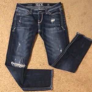 Buckle black crop jeans